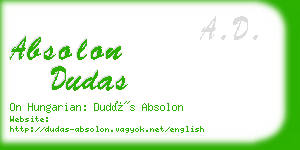absolon dudas business card